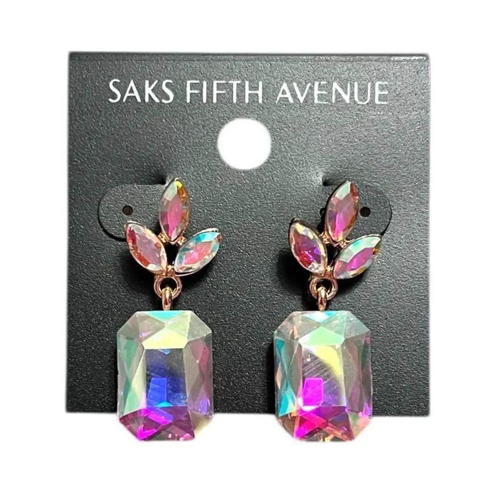 💎2/$30💎 Saks Fifth Avenue Iridescent Multi-Color Crystal Drop Earrings